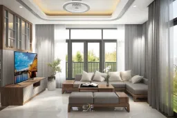 Phòng khách - Nhà phố tại Quận 9 - Phong cách Modern 