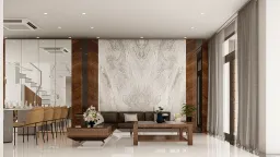 Phòng khách - Nhà phố khu Vinhomes Grand Park - Phong cách Modern 