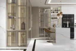 Phòng bếp, Quầy bar - Nhà phố Lê Trọng Tấn - Phong cách Modern 
