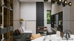Phòng khách - Căn hộ Sacomreal Tân Phú - Phong cách Modern 