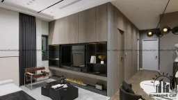 Phòng khách - Căn hộ Sacomreal Tân Phú - Phong cách Modern 