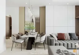 Phòng khách, Phòng ăn - Căn hộ 68m2 Quận 7 - Phong cách Modern 