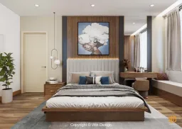 Phòng ngủ - Căn hộ 68m2 Quận 7 - Phong cách Modern 