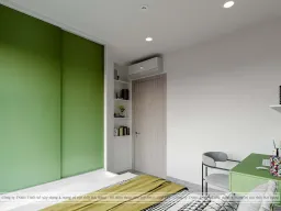 Phòng ngủ - Căn hộ Vinhomes Grand Park - Phong cách Color Block 