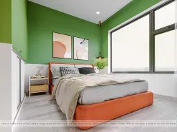 Phòng ngủ - Căn hộ Vinhomes Grand Park - Phong cách Color Block 