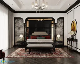 Phòng ngủ - Nhà phố 75m2 - Phong cách Indochine 
