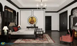 Phòng ngủ - Nhà phố 75m2 - Phong cách Indochine 