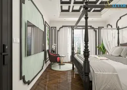 Phòng ngủ - Nhà phố Bình Phước - Phong cách Indochine 
