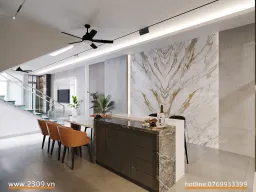 Phòng bếp - Nhà phố Him Lam Phú Đông - Phong cách Modern 