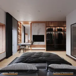 Phòng ngủ - Nhà phố Him Lam Phú Đông - Phong cách Modern 