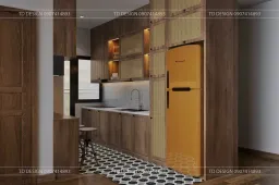 Phòng bếp - Concept Căn hộ nhà anh Hiếu 78m2 - Phong cách Wabi Sabi 