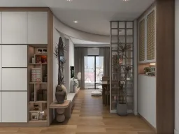 Lối vào - Concept Căn hộ chung cư Bình Thạnh 75m2 - Phong cách Japandi 