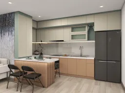 Phòng bếp - Concept Căn hộ chung cư Tân Hương 70m2 - Phong cách Color Block 