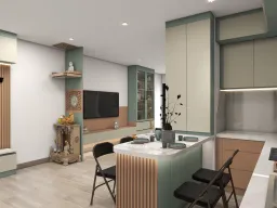 Phòng ăn - Concept Căn hộ chung cư Tân Hương 70m2 - Phong cách Color Block 