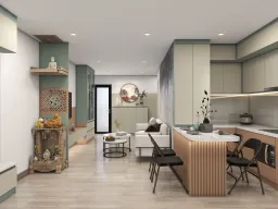 Phòng ăn - Concept Căn hộ chung cư Tân Hương 70m2 - Phong cách Color Block 
