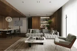 Phòng khách - Concept Căn hộ chung cư Quận 4 80m2 - Phong cách Modern 