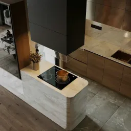 Phòng bếp - Concept Căn hộ chung cư Quận 4 80m2 - Phong cách Modern 