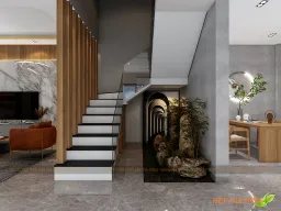 Cầu thang - Concept Nhà phố Cát Lái - Phong cách Modern 