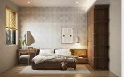 Phòng ngủ - Concept Nhà phố Mũi Né - Phong cách Japandi 
