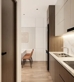 Phòng bếp - Concept căn hộ Studio - Phong cách Modern 