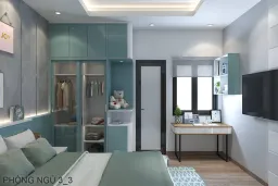 Phòng ngủ - Concept nhà phố Lê Lai - Tân Bình - Phong cách Modern 