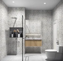 Phòng tắm - Concept nhà phố 1 trệt 3 lầu Đặng Thai Mai - Phú Nhuận - Phong cách Modern 