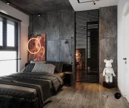 Phòng ngủ - Concept căn hộ - Phong cách Industrial 
