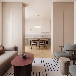 Phòng khách - Concept căn hộ - Phong cách Japandi số 1 