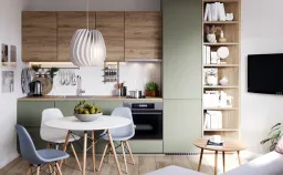 Phòng bếp - Concept căn hộ - Phong cách Scandinavian & Color Block 