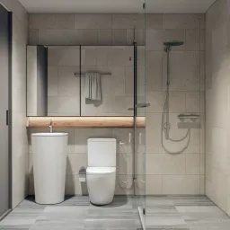 Phòng tắm - Concept thiết kế 3D căn hộ - Phong cách Minimalism số 2 