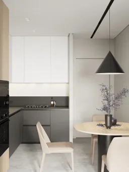 Phòng bếp, Phòng tắm - Concept thiết kế 3D căn hộ - Phong cách Minimalism số 1 