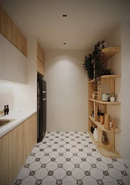 Phòng bếp - Concept nhà phố anh Khánh Bình Thạnh - Phong cách Scandinavian 