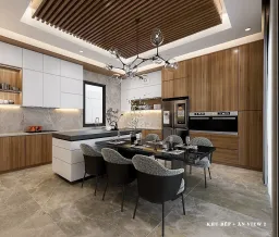 Phòng bếp - Concept biệt thự anh Giang, An Giang - Phong cách Modern 