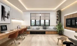 Phòng làm việc - Concept nhà phố chị Linh, quận 12 - Phong cách Modern 