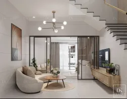 Phòng khách - Concept thiết kế nhà phố 3 tầng Biên Hòa - Phong cách Modern 