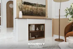 Phòng khách - Concept thiết kế Nhà phố Thủ Đức - Phong cách Wabi Sabi x Color Block 