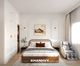 Phòng ngủ, Phòng khách - Concept thiết kế Nhà phố Thủ Đức - Phong cách Wabi Sabi x Color Block 