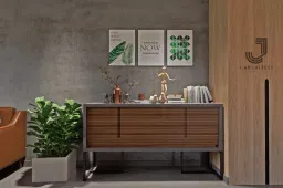 Lối vào - Concept thiết kế Khôi Apartment - Phong cách Mid Century mix 