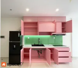 Phòng bếp - Hoàn thiện Bếp căn hộ Vinhomes Grand Park - Phong cách Color Block 