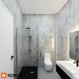 Phòng tắm - Concept nội thất Nhà phố Quận 4 - Phong cách Modern 