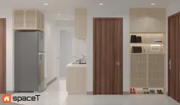 Lối vào - Concept nội thất Căn hộ Samsora Riverside - Phong cách Japandi 