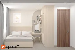 Phòng ngủ, Lối vào - Concept nội thất Căn hộ Samsora Riverside - Phong cách Japandi 