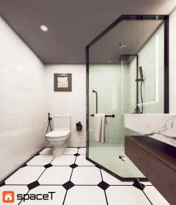 Phòng tắm - Concept nội thất Nhà phố Hồ Văn Huê - Phong cách Minimalist 