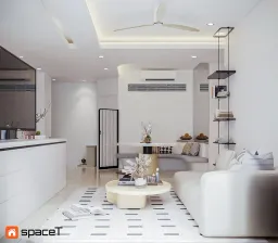 Phòng khách - Concept nội thất Căn hộ Sunrise City View - Phong cách Minimalist 