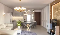 Phòng khách, Phòng ăn - Concept nội thất Căn hộ II Sora Bình Dương - Phong cách Neo Classic 