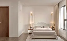 Phòng ngủ - Concept nội thất Căn hộ II Sora Bình Dương - Phong cách Neo Classic 