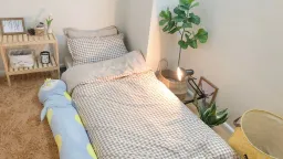 Phòng ngủ - Tôi cải tạo căn phòng trọ 17m2 xinh xắn như phim Hàn 