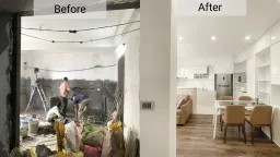 Phòng khách - Cải tạo căn hộ cũ 30m2 thành tổ ấm tiện nghi, xinh xắn kiểu Hàn Quốc 
