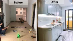 Phòng bếp - Ý tưởng cải tạo nhà phong cách Indochine kết hợp Modern 