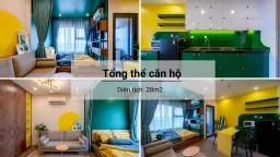 Căn hộ studio chỉ 28m2 bố trí không gian thông minh, tiện nghi